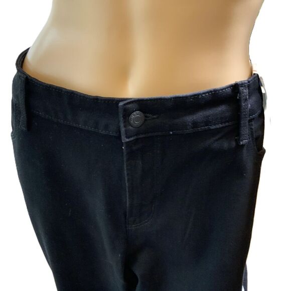 Old Navy Black Mid-Rise Kicker Boot-Cut Casual Academia Preppy Womens Pants 18 - Picture 2 of 15